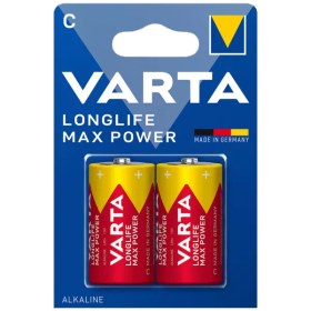 تصویر باتری آلکالاین متوسط سایز C وارتا Longlife Max Power بسته 2 عددی 