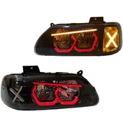 تصویر چراغ جلو اسپرت جمع ساز مدل 3D-Hexa-X ریموت دار 