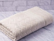 تصویر حوله حمامی نخ پنبه دو رو طرح البروس تبریز 