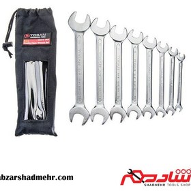 تصویر ست آچار دو سر تخت توسن مدل T103-S8 Tosan T103-S8 Double open - end wrench set