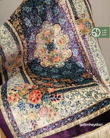 تصویر قالیچه دستباف تمام ابریشم قم کد 1413 Silk rug