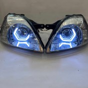 تصویر چراغ جلو ریو استوک لنزدار طرح bmw 