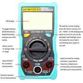 تصویر مولتی متر دیجیتال زویی مدل ZTC1 