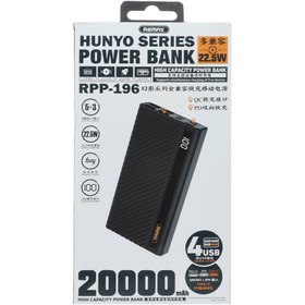 تصویر پاور بانک فست شارژ 20000 ریمکس Remax RPP-196 QC PD 22.5W REMAX RPP-196 QC PD 22.5W 20000MAH POWER BANK