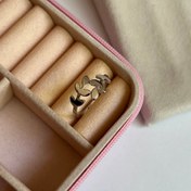 تصویر انگشتر زنانه مینیمال مدل برگ رنگ نقره ای Minimalist ring model leaf