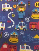 تصویر پارچه برزنت پشت فوم طرح پسرانه پلیس و ماشین 