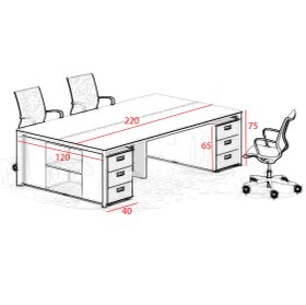 تصویر میز کارگروهی فلت Flat 