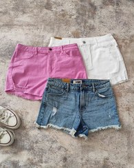 تصویر شرتک زنانه جین کوتاه وارداتی - سفید سایز ۳۰ 