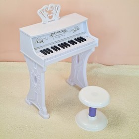 تصویر اسباب بازی پیانو طرح دار کودک با صندلی و میکروفون JOURNEY OF MUSIC 