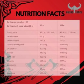 تصویر گلد کراتین وایکینگ فورس VIKING FORCE Gold Creatine Powder 320 gm, 32 servings