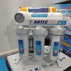 تصویر دستگاه تصفیه آب Artec فول خارجی 6مرحله با شیر اهرمی و پک نصب کامل و مخزن بزرگ 