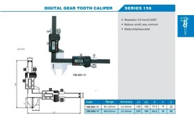تصویر کولیس چرخ دنده آکاد دقت 0.01 میلی متر کد 11-001-156 