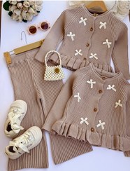 تصویر بلوز شلوار بافت پاپیونی 