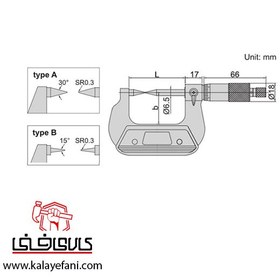 تصویر میکرومتر سوزنی خارج سنج 25-0 میلیمتر اینسایز مدل 25A-3230 0-25mm 3230-25A Insize Micrometer