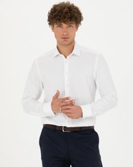 تصویر پیراهن آستین بلند مردانه جذب سفید پیرکاردین 