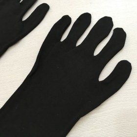 تصویر دستکش نخی مشکی زنانه 