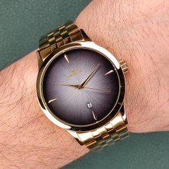 تصویر ساعت مچی رومانسون Romanson gold wristwatch with black stone dial