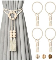 تصویر پرده جمع کن مکرومه حلقه ای 