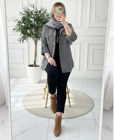 تصویر شکت پیچازی خزان - سفید مشکی / .سایز 2 (46_50) 