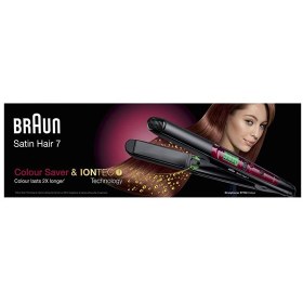 تصویر صاف کننده مو ساتین هفت رنگ مدل ST750 مشکی/قرمز برند braun ST750 Satin Hair 7 Colour Straighteners Black/Red