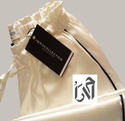 تصویر شلوار زنانه ساتن استخوانی کمر کش از بالا گشاد 