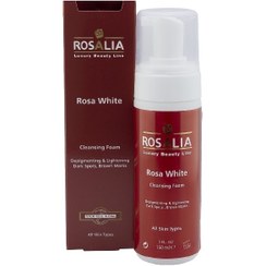 تصویر فوم پاک کننده و روشن کننده پوست رزالیا مدل Rosa White Rosa White skin cleansing and brightening foam