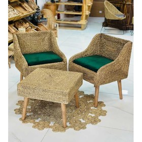 تصویر صندلی راحتی حصیری Square wicker armchair