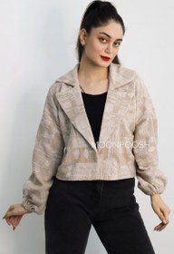 تصویر کراپ کت دلوان (ژاکارد لمه) 