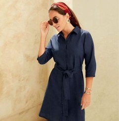 تصویر پیراهن لینن زنانه اسمارا شیک یقه دار ESMARA 348736 