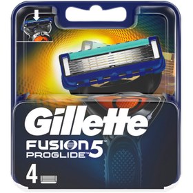تصویر تیغ یدک ژیلت Gillette مدل Fusion 5 Proglide انگلیس پنج لبه بسته 4 عددی 