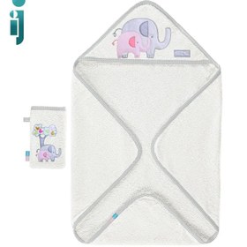 تصویر ست حوله دو تیکه دورپیچ طرح Family Love Girl 