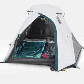 تصویر چادر کچوا 2 نفره - فرش اند بلک Quechua 2 Person Camping Tent - MH100 Fresh & Black 