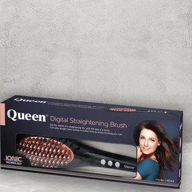 تصویر برس حرارتی سرامیک کویین مدل HB048 ا Queen HB048 Hair Straightening Heating Brush Queen HB048 Hair Straightening Heating Brush