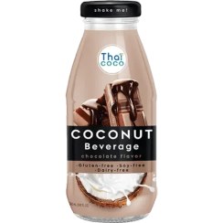 تصویر شیر نارگیل تای کوکو با طعم شکلات بدون شکر 280 گرمی Thai Coco Coconut Milk Beverage Chocolate Flavor 