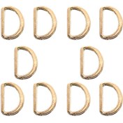 تصویر حلقه کیف نیم گرد فلزی طلایی طول 1.5 سانتی‌متر بسته 10 عددی 