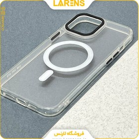 تصویر لارنس | قیمت و خرید کاور Spigen سری Focus Pixels Magsafe ايفون 15 پرو مكس - Clear 