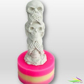 تصویر قالب سیلیکونی مجسمه سه جمجمه 