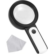 تصویر ذره بین دستی ۳۰X قطر ۸۰mm چراغدار سه رنگ مدل ۱۸-۲۲۹۰ 