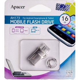 تصویر فلش مموری اپیسر مدل ای اچ 173 با ظرفیت 16 گیگابایت AH173 OTG USB Mobile Flash Memory 16GB