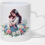 تصویر ماگ دسته قلبی طرح روز مادر کد 10505 