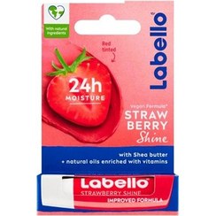 تصویر بالم لب Labello StrawBerry Shine لابلو توت فرنگی 