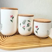 تصویر پاسماوری سرامیکی طرح گل صورتی 