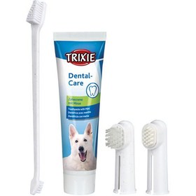 تصویر ست مسواک و خمیر دندان سگ تریکسی ا Trixie Dental Care Set for Dogs 100ml Trixie Dental Care Set for Dogs 100ml