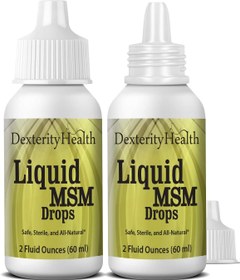 تصویر Dexterity Health Liquid MSM Eye Drops 2-Pack of 2 oz. Squeeze-Top Bottles, 100% Sterile, Vegan, All-Natural and Non-GMO, Contains Organic MSM 