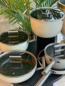 تصویر سرویس قابلمه ترک سرامیکی 9 پارچه pink&more مدل Monza 