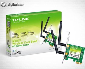 تصویر کارت شبکه بی‌سیم دو بانده و PCI Express تی پی-لینک مدل TL-WDN3800_V1 TP-LINK TL-WDN3800_V1 N600 Wireless Dual Band PCI Express Adapter