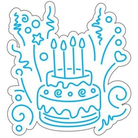 تصویر طرح نئون کیک تولد 