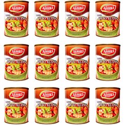 تصویر کنسرو لوبیا با قارچ خرسند – 380 گرم بسته 12 عددی کنسرو لوبیا با قارچ خرسند – 380 گرم بسته 12 عددی