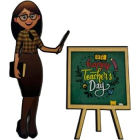 تصویر تاپر کیک روز معلم مدل خانم معلم میانسال کد 224 