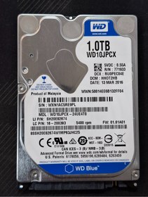 تصویر هارد اینترنال 1Tb 2.5" HDD لپ تاپی وسترن بلو HDD 1Tb 2.5 W.D Blue